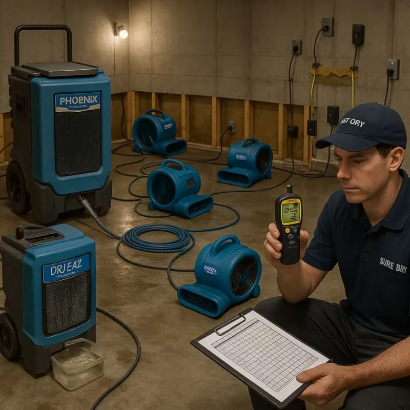 Structural Drying and Dehumidification process in Newton, IA
